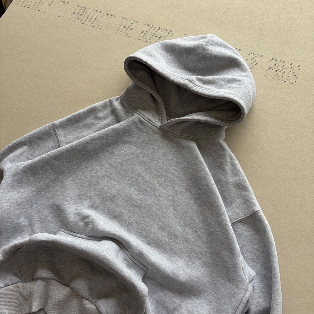 Vintage early 2000s boxy blank heather gray hoodie